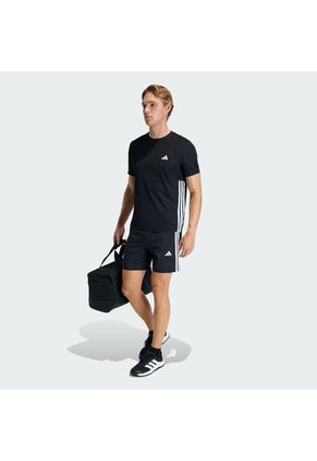 Camiseta Entrenamiento Negra Adidas Workout Essentials Base 3 Rayas Hombre
