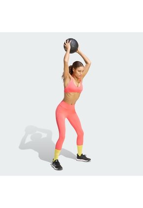 Top Deportivo Turquesa Adidas Optime Workout Strappy Sujeción Ligera Rosa