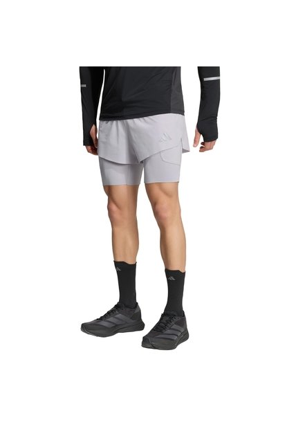 Shorts Running Gris Adidas Adi365 Climacool+ 2 En 1 Hombre