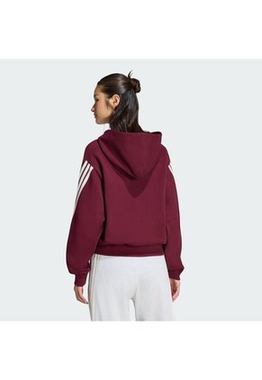 Buzos Y Súeteres Gris Adidas Buzo Con Capucha KIT 3 Rayas Cierre Frontal Rojo