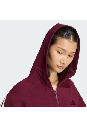Buzos Y Súeteres Gris Adidas Buzo Con Capucha KIT 3 Rayas Cierre Frontal Rojo