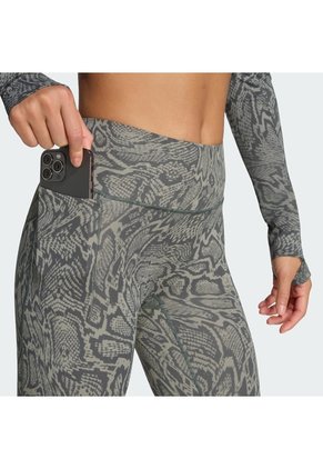 Licra Entrenamiento Verde Adidas 7/8 Optime Primelift Snake Mujer