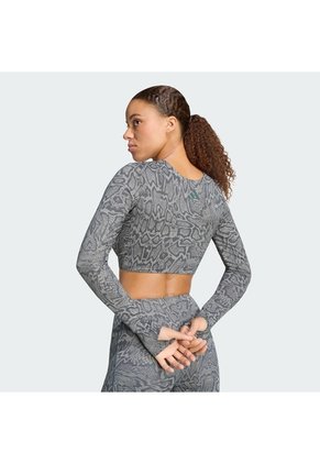 Camiseta Entrenamiento Verde Adidas Primelift Workout Snake Twist Doble Faz Mujer