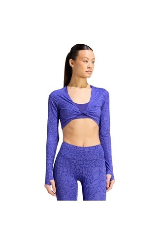 Camiseta Entrenamiento Morada Adidas Primelift Workout Snake Twist Doble Faz Mujer adidas Performance