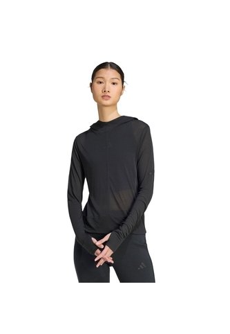 Camiseta Negra Adidas Soft Lux Transparente Mujer adidas Performance