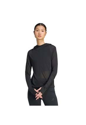Camiseta Negra Adidas Soft Lux Transparente Mujer