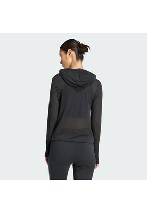 Camiseta Negra Adidas Soft Lux Transparente Mujer