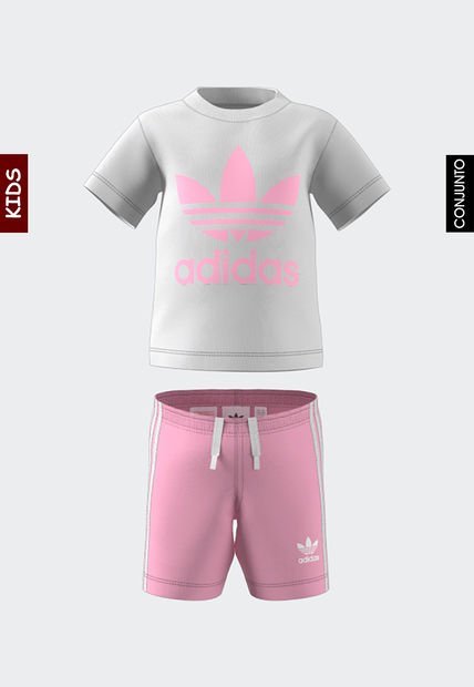 Conjunto Blanco-Rosa adidas Kids Trifolio