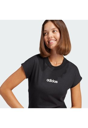 Camiseta Negra Adidas Essentials Linear Mujer