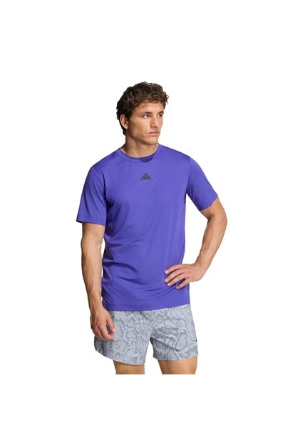 Camiseta Entrenamiento Morada Adidas D4T Primelift 3 Stripes Hombre