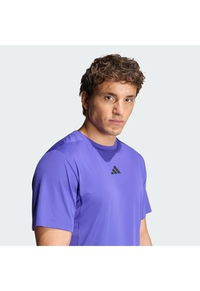 Camiseta Entrenamiento Morada Adidas D4T Primelift 3 Stripes Hombre