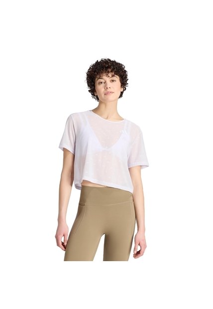 Camiseta Entrenamiento Morada Adidas Primelift Essentials Workout Malla Mujer