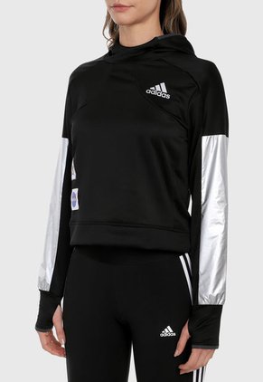 Buzo Negro-Blanco adidas Performance Space Hoodie W