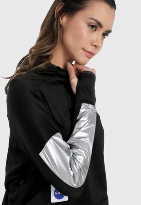 Buzo Negro-Blanco adidas Performance Space Hoodie W