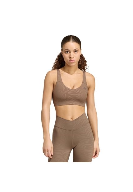 Top Entrenamiento Beige Adidas Graphic All Me Essentials Mujer