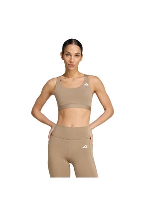 Top Entrenamiento Beige Adidas Optime Essentials Workout Mujer