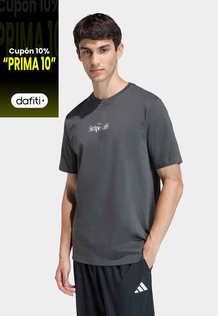 Camiseta adidas Sportswear Graphic Coffee Cafe Donut Box Gris