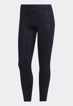 Leggings Azul-Negro adidas Performance 7/8 FastImpact Running Leopardo