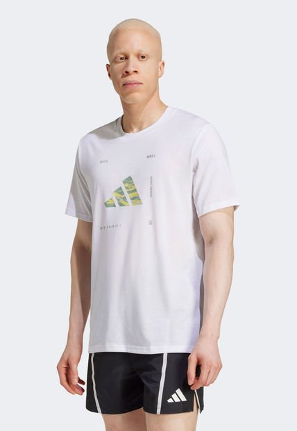 Camiseta adidas Performance Camo Logo Grafhic Blanco