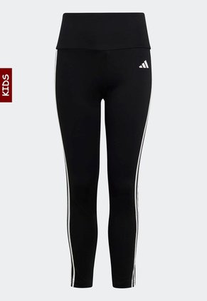 Leggings Negro-Blanco adidas Performance Essentials Aeroready 3 Rayas