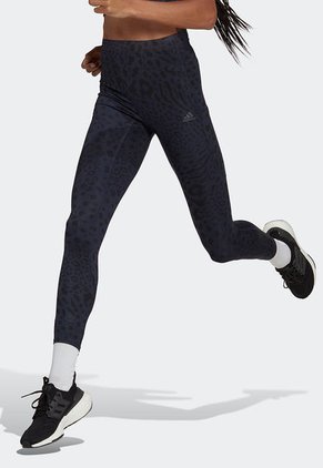 Leggings Azul-Negro adidas Performance 7/8 FastImpact Running Leopardo