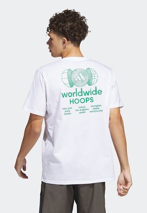 Camiseta Blanco-Verde Menta adidas Performance Worldwide Hoops City Basketball