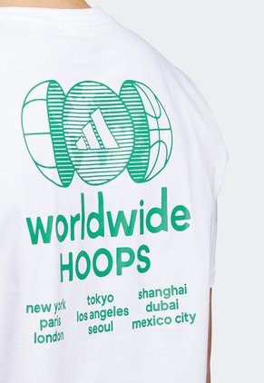 Camiseta Blanco-Verde Menta adidas Performance Worldwide Hoops City Basketball