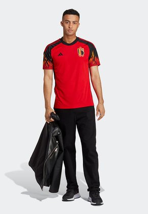 Camiseta Rojo-Negro-Amarillo adidas Performance Bélgica Local 2022