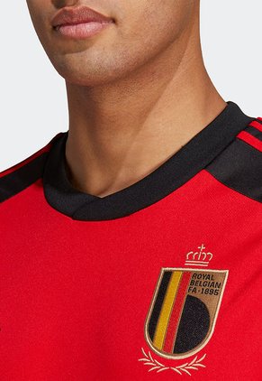 Camiseta Rojo-Negro-Amarillo adidas Performance Bélgica Local 2022