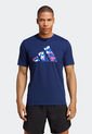 Camiseta Azul-Blanco-Magenta adidas Performance Essentials Seasonal Logo Training de adidas Performance