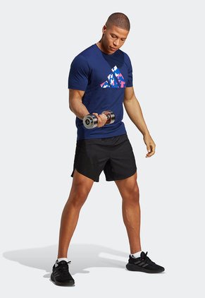 Camiseta Azul-Blanco-Magenta adidas Performance Essentials Seasonal Logo Training