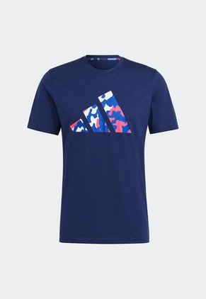 Camiseta Azul-Blanco-Magenta adidas Performance Essentials Seasonal Logo Training