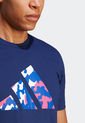 Camiseta Azul-Blanco-Magenta adidas Performance Essentials Seasonal Logo Training de adidas Performance