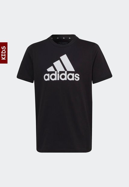 Camiseta Negro-Blanco adidas Performance Essentials Logo Grande