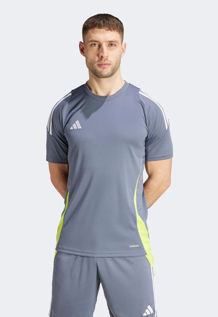 Camiseta Gris-Blanco-Amarillo Neón adidas Performance Tiro 24