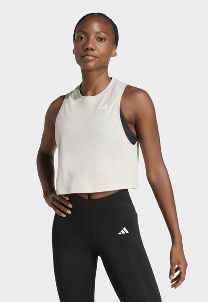 Camiseta adidas Performance Essentials Boxy Workout Beige