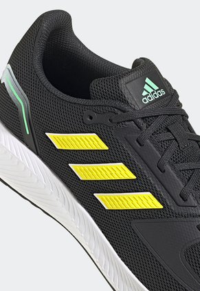 Tenis Running Gris-Blanco-Amarillo adidas Performance Run Falcon 2.0