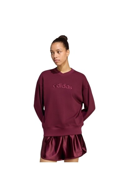 Buzo Vinotinto Adidas Seasonal Essentials Satén Cuello En V Mujer