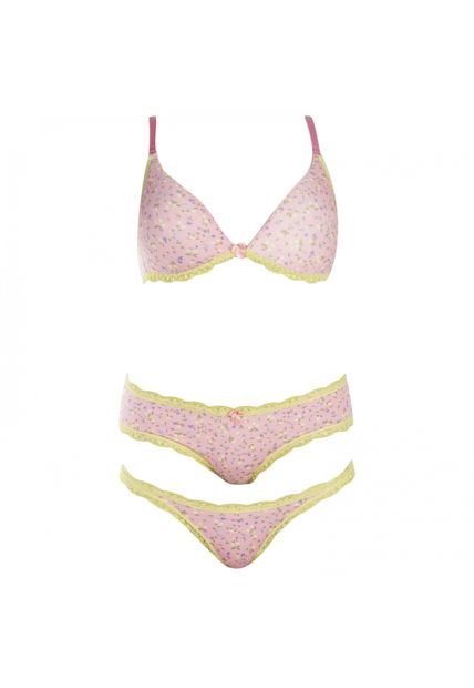 Set Brasier Tanga y Cachetero Adriana Guzmán Rosado-Verde