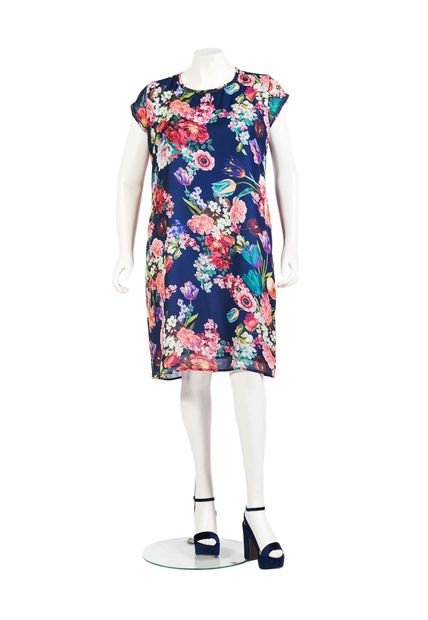 VESTIDO ADRISSA PLUS SIZE TALEGO FULL ESTAMPADO CON CROCHETA EN MANGAS