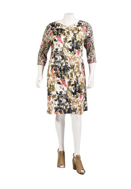 VESTIDO TALEGO MANGA 3/4 ESTAMPACIÓN PROPIA ADRISSA PLUS SIZE