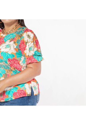 BLUSA ADRISSA TALLAS GRANDES ESTAMPADO FLORES