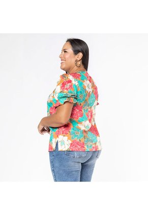 BLUSA ADRISSA TALLAS GRANDES ESTAMPADO FLORES
