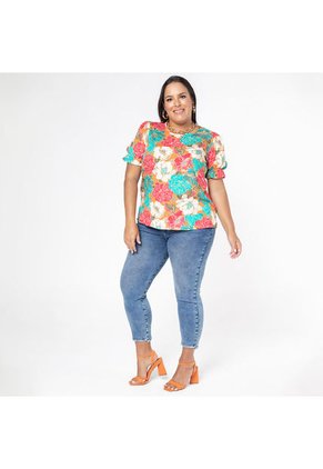 BLUSA ADRISSA TALLAS GRANDES ESTAMPADO FLORES