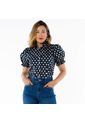 CAMISA PARA MUJER ESTAMPADO LUNARES MANGA CORTA de Adrissa