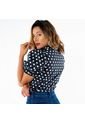 CAMISA PARA MUJER ESTAMPADO LUNARES MANGA CORTA de Adrissa