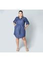 VESTIDO TALLAS GRANDES CAMISERO CHAMBRAY de Adrissa