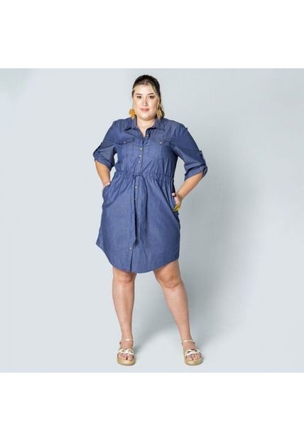 VESTIDO TALLAS GRANDES CAMISERO CHAMBRAY
