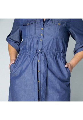 VESTIDO TALLAS GRANDES CAMISERO CHAMBRAY
