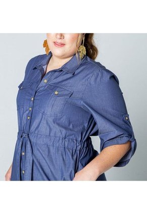 VESTIDO TALLAS GRANDES CAMISERO CHAMBRAY